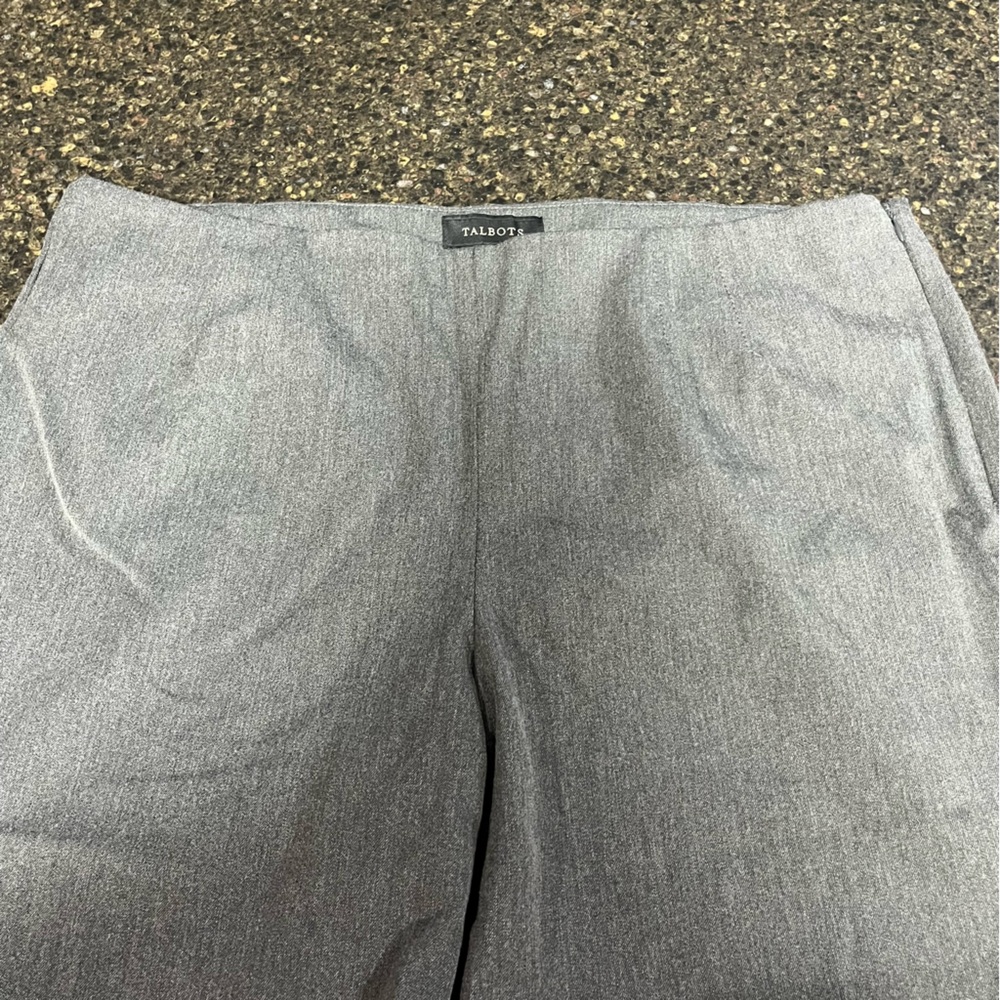 Talbots Charcoal Gray Flat Front Side Zip Women's Dress Pants, Slacks, Trousers - Picture 5 of 12